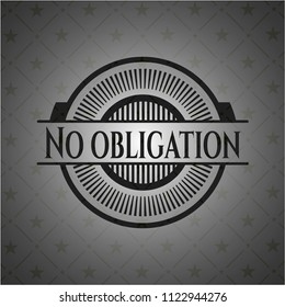 No obligation dark emblem. Retro