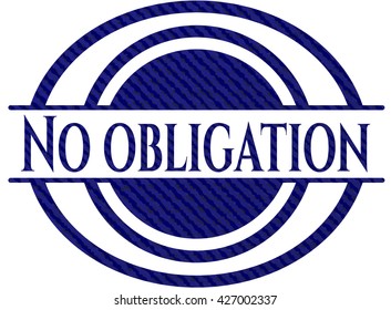 No obligation denim background