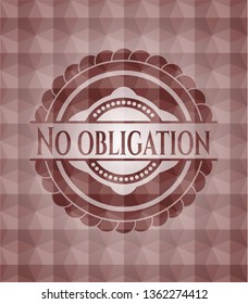 No obligation red seamless polygonal badge.