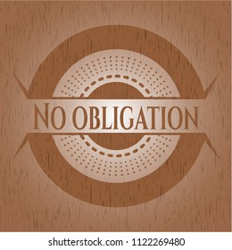 No obligation retro wood emblem