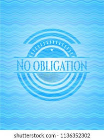 No obligation sky blue water wave emblem background.