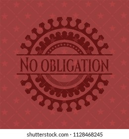 No obligation vintage red emblem