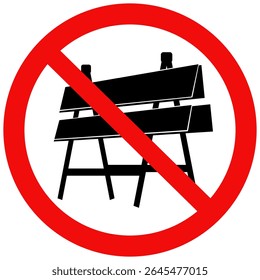 Sem sinal de obstrução. Não configure o sinal de obstáculos. Não bloqueie o sinal. Design de ilustração vetorial.