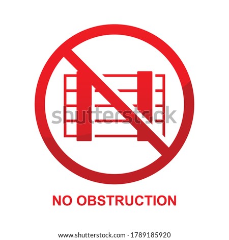 No obstruction sign isolated on white background vector illustration.