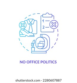 No office politics blue gradient concept icon  Casual outfit  Relaxed style  Working remotely advantage abstract idea thin line illustration  Isolated outline drawing  Myriad Pro  Bold font used