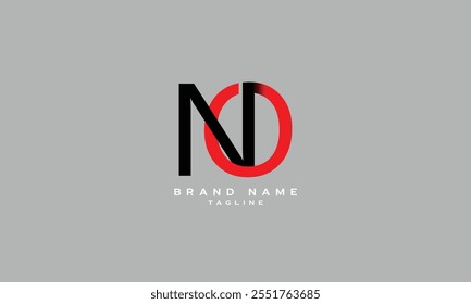 NO, ON, Abstract initial monogram letter alphabet logo design