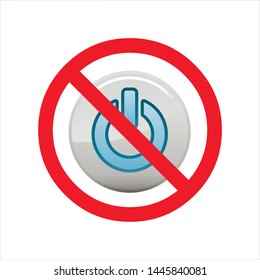 no on off icon shutdown symbol vector