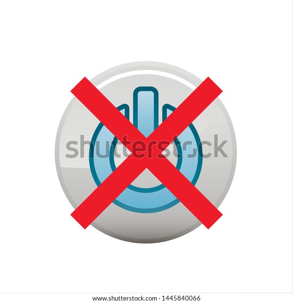 No On Off Icon Shutdown Symbol Stock Vector (Royalty Free) 1445840066 ...