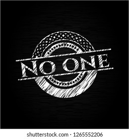 No one chalkboard emblem