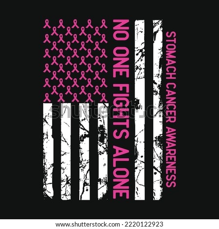 No One Fights Alone USA Flag Stomach Cancer Awareness