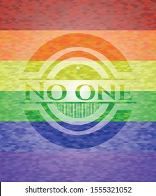 No one lgbt colors emblem. Vector Illustration. Mosaic.