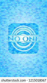 No one realistic light blue mosaic emblem