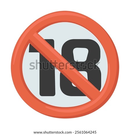 No One Under 18 Emoji Icon Illustration. Eighteen Vector Symbol Emoticon Design Doodle Vector.