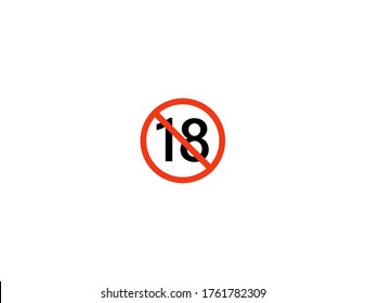 No One Under Eighteen vector flat icon. Isolated No One Under 18 emoji illustration symbol