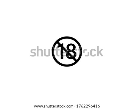 No One Under Eighteen vector flat icon. Isolated No One Under 18 emoji illustration symbol