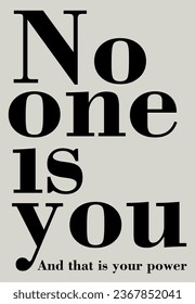 NO ONE IS YOU VECTOR WORK FREE AND ABSTRACT