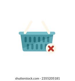No online basket icon flat vector. Sale shop. Store web isolated