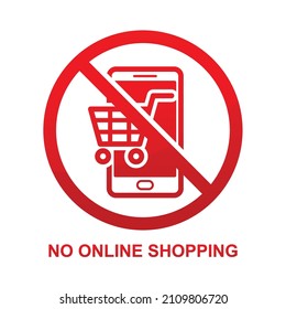 No online shopping sign isolated on white background vector illustration.