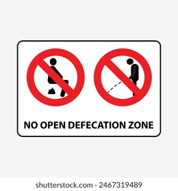 Kein offener Defäkationszonen-Banner mit zwei Verbots-Icons und -Text