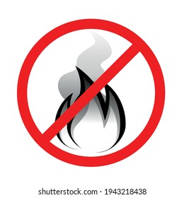 Kein offenes Brandflammwarnzeichen. 