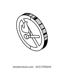 no open fire flame emergency isometric icon vector. no open fire flame emergency sign. isolated symbol illustration
