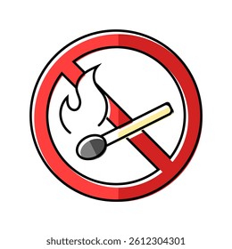 no open fire flame emergency color icon vector. no open fire flame emergency sign. isolated symbol illustration