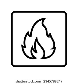 no hay un vector de icono de la línea de emergencia iluminado con fuego abierto. no hay señal de emergencia de partidos encendidos con fuego abierto. símbolo de contorno aislado ilustración negra