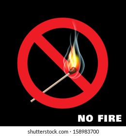 No open fire sign. Vector