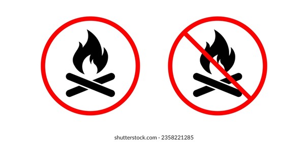 No open fire vector icon set. No campfire symbol