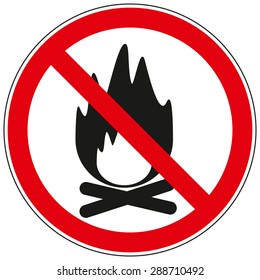 No open fire vector sign