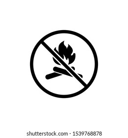no open flame, no fire sign vector illustration