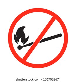 No Open Flame Prohibition Sign Isolated Stock Vector Royalty Free Shutterstock