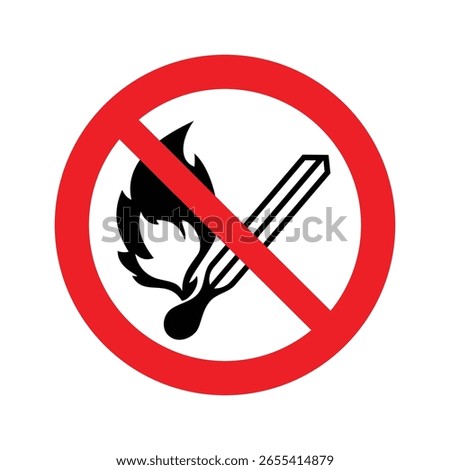 No open flame sign symbol icon. ISO 7010 P003 No open flame standard. Fire, open ignition source and smoking prohibited. indicating no open flames allowed.