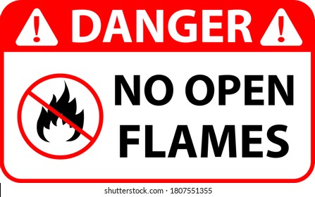 No open flame sign vector illustration for print eps 10.