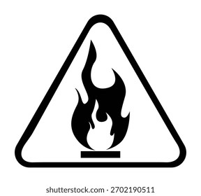 No hay señal de advertencia de llama abierta – Icono de prohibición de peligro de seguridad contra incendios