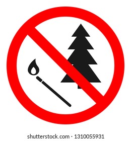 No Open Flames Forest Sign Vector Stock Vector (Royalty Free ...