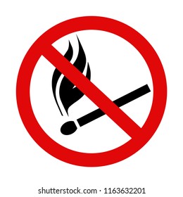 'No Open Flames' icon. EPS 8 vector graphic, isolated on white background.
