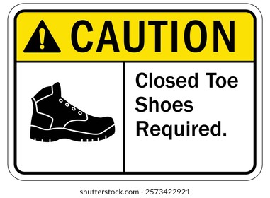 No open toed shoes warning sign