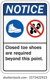 No open toed shoes warning sign