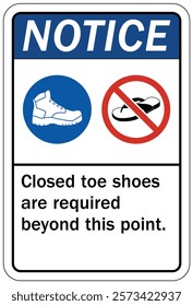 No open toed shoes warning sign