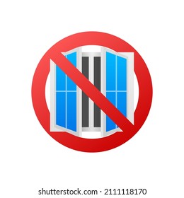 No open window icon on white background. Tick icon. Vector background.