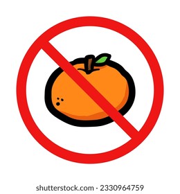 No Orange Sign on White Background