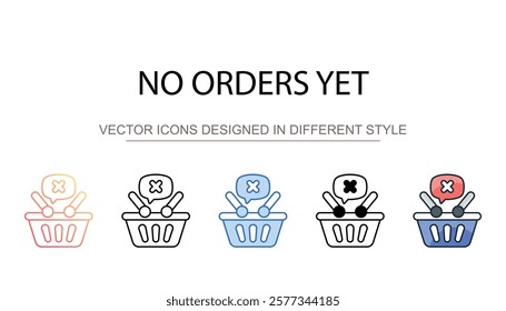 No Orders Yet icon design with white background stock illustration