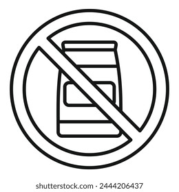 No organic flour pack icon outline vector. Gluten intolerance. Patient character