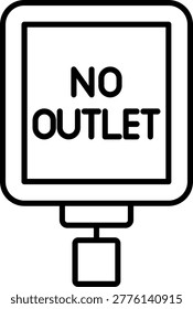 No Outlet Illustration vector Icon Design
