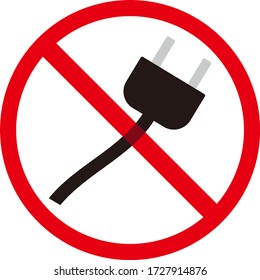 No outlet plug sign isolated vector illustration