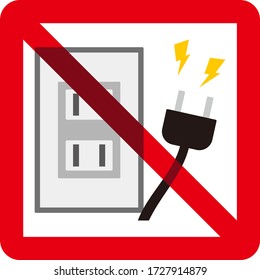 No outlet plug sign isolated vector illustration
