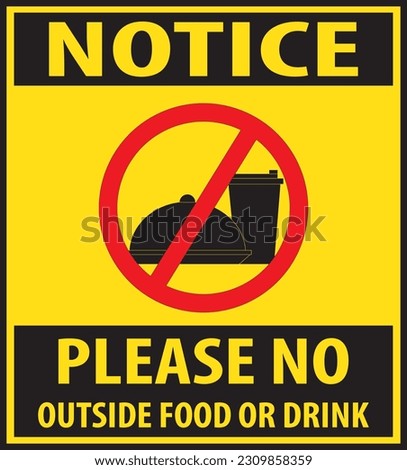 No outside food or drink allowed sign vector eps