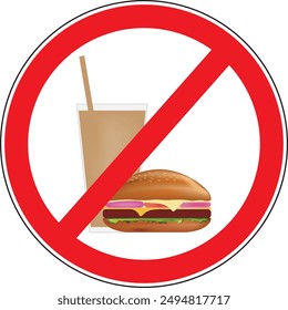 No outside food and drinks allowed in this area sign vector