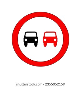 No Overtacking Simbol Sign Vector